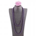 Colier  elegant AS45NN cu perle din sticla Mov